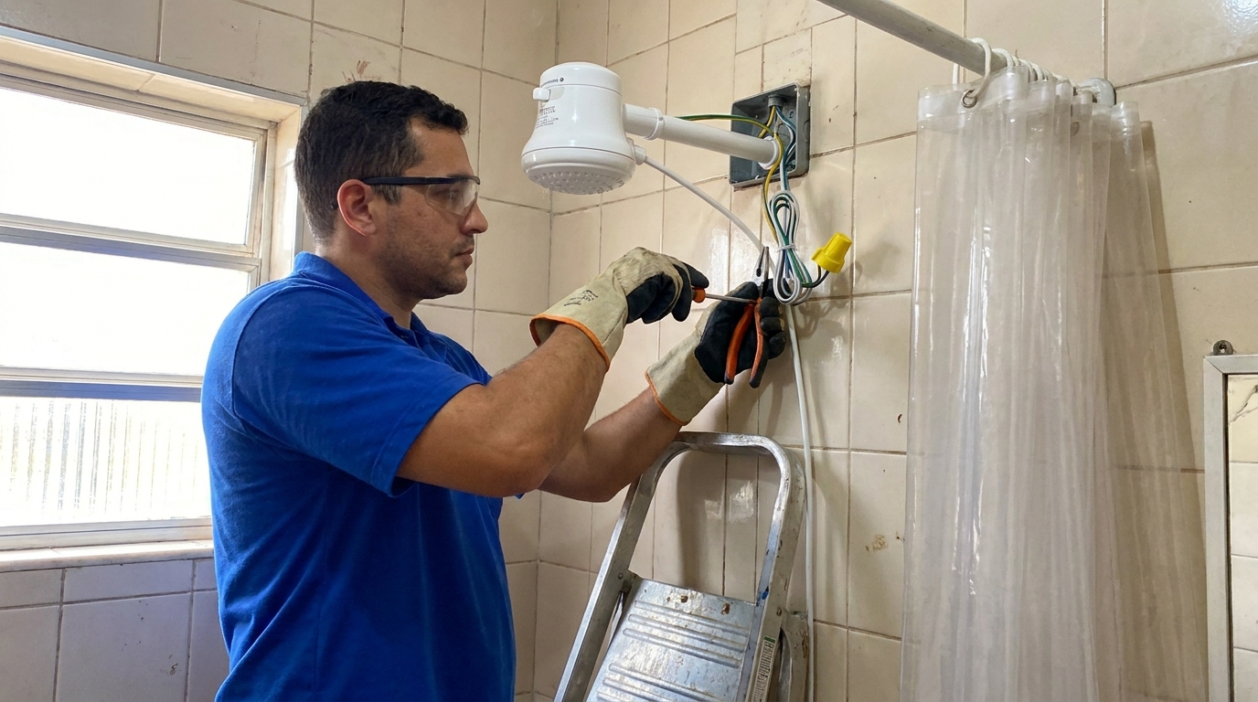 Instalacao de chuveiro eletrico residencial em Feira de Santana‑BA