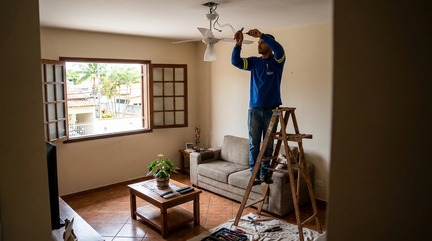 Instalacao de ventilador de teto profissional em Feira de Santana‑BA