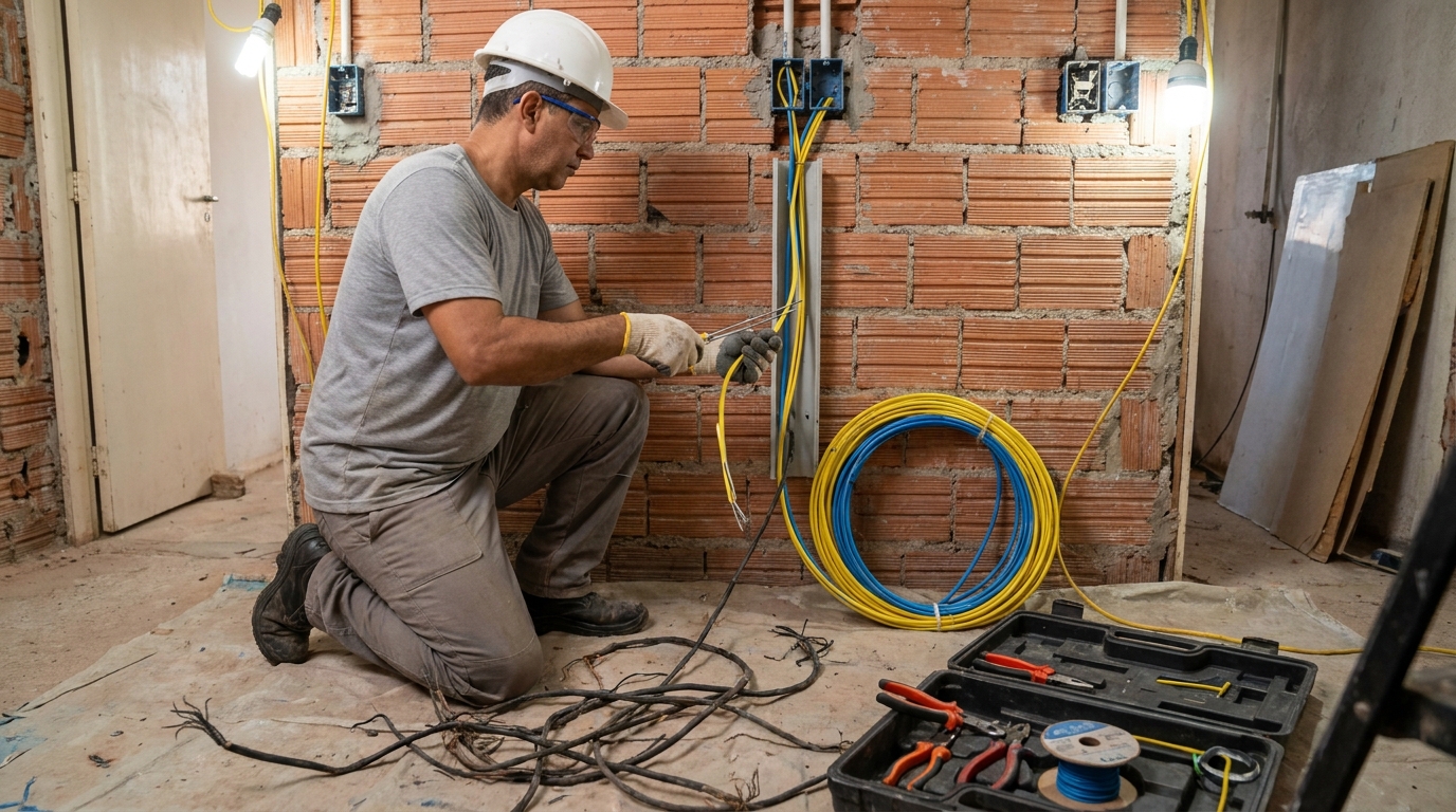 Troca de fiacao eletrica residencial em Feira de Santana‑BA